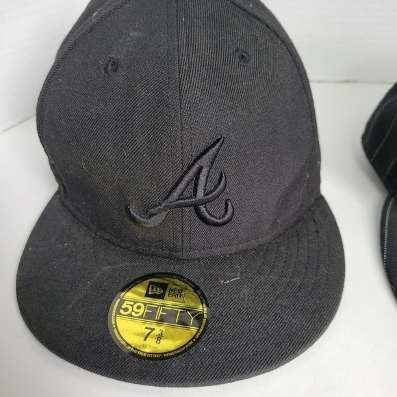 New Era 59Fifty ATLANTA BRAVES City Map Black Hat 7 3/8 Fitted Set Of 2 - Picture 2 of 13
